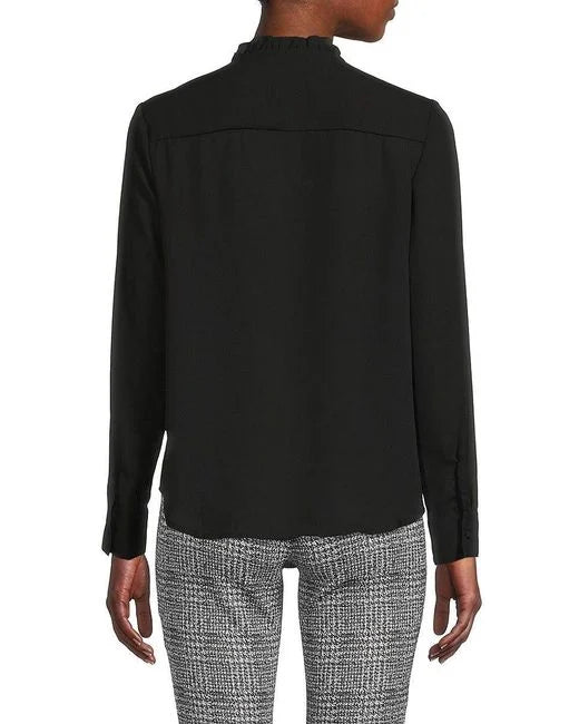 Blusa tejido superior pliegues negro - Nanette Lepore