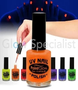 Pintura de uñas UV que brilla en la oscuridad, naranja