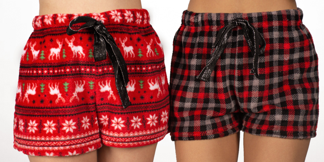 Pijama de forro polar de peluche, pantalón corto, paquete de 2 II