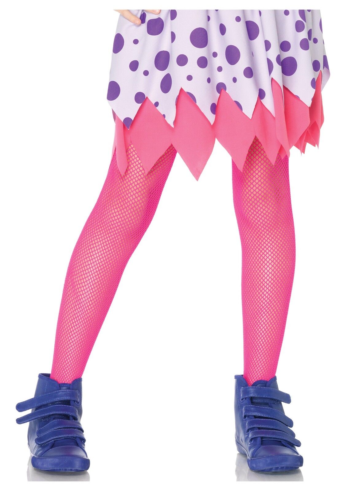 Medias de rejilla para niña, rosa neón