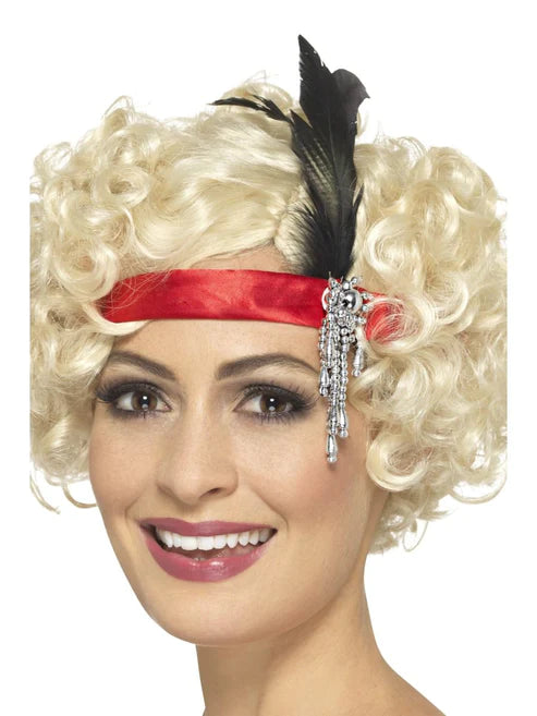 Diadema Charleston de satén rojo
