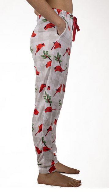 Pantalón de salón Hacci gris con pájaros