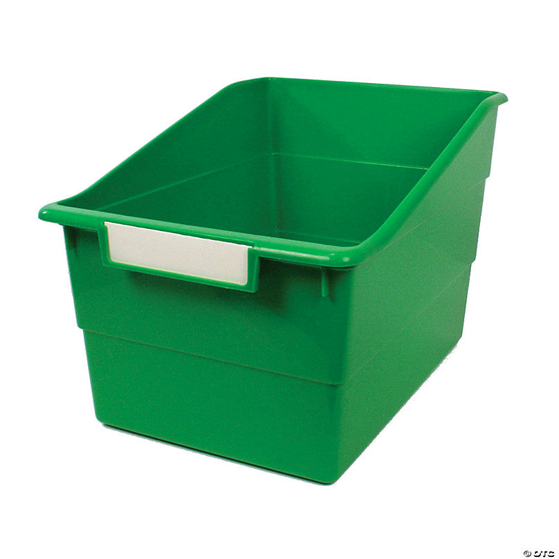 Wide Tattle Shelf File With Label Holder Green