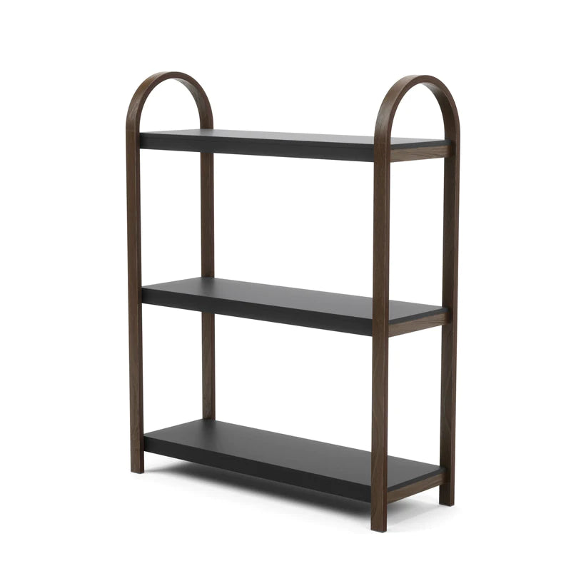 Estantería Bellwood de 3 niveles Negro/Nogal