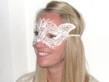 Laser-cut Metal Venetian mask White