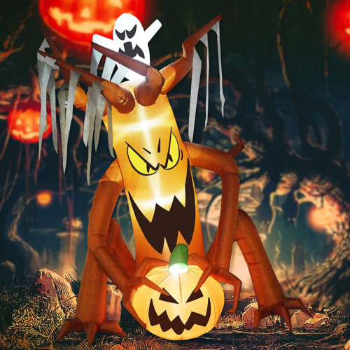 8 pies de altura inflable de Halloween para exteriores con calabaza y fantasma