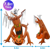 8 pies de altura inflable de Halloween para exteriores con calabaza y fantasma