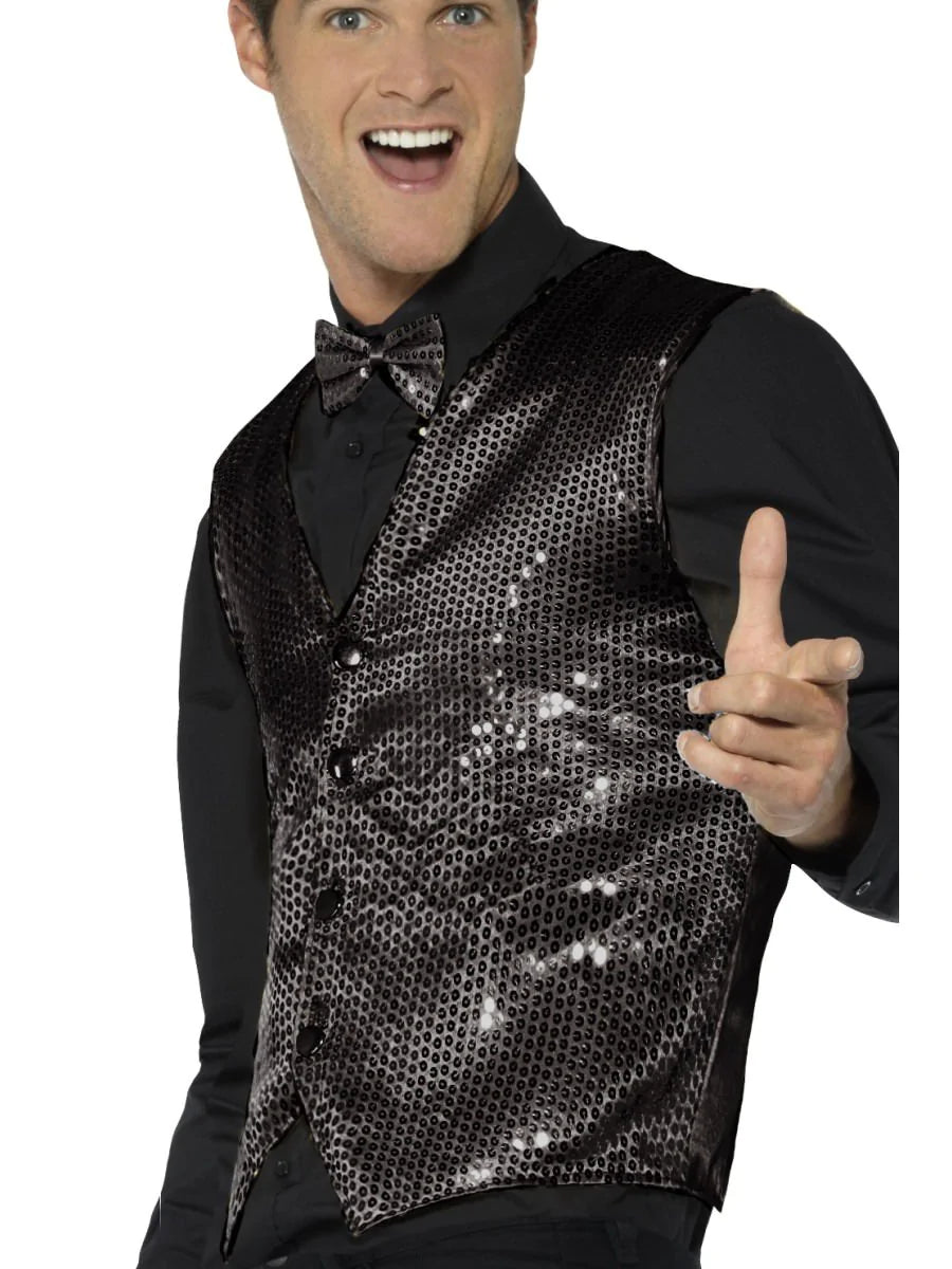 Chaleco de lentejuelas, negro