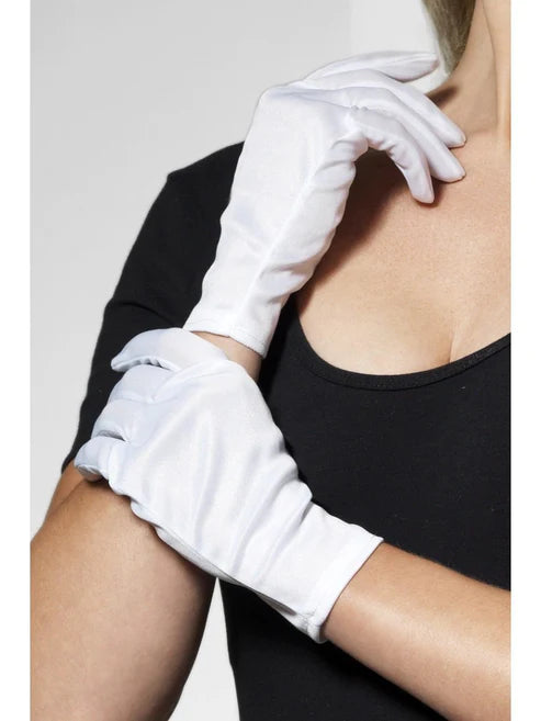 Guantes blancos cortos