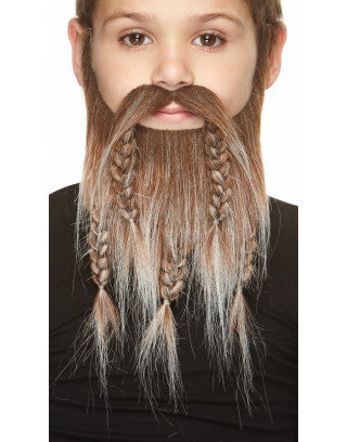 Bigotes pequeños con barbas castañas
