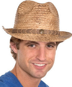 Fedora marrón con banda color tinte de té