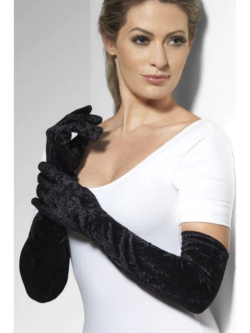 Guantes de terciopelo, negro