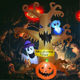 Inflable de Halloween para exteriores de 8 pies de altura, árbol muerto con fantasma blanco