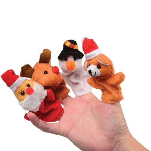 Marionetas de dedo navideñas