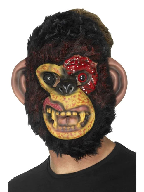 Máscara de chimpancé zombi, negra